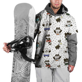 Накидка на куртку 3D с принтом Лесные супергерои в Санкт-Петербурге, 100% полиэстер |  | енот | лес | лис | лось | медведь | паттерн | сова