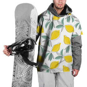 Накидка на куртку 3D с принтом Лимончики в Санкт-Петербурге, 100% полиэстер |  | лимоны | минимализм | паттерн | фрукты | цитрусовые