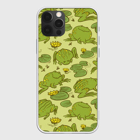 Чехол для iPhone 12 Pro Max с принтом Лягухи в Санкт-Петербурге, Силикон |  | болото | жабы | квакухи | кувшинки | лягушки | паттерн