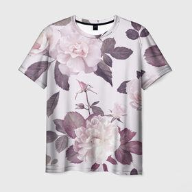 Мужская футболка 3D с принтом Розы в Санкт-Петербурге, 100% полиэфир | прямой крой, круглый вырез горловины, длина до линии бедер | flower | rose | лепестки | розы | сад | цветок | цветы