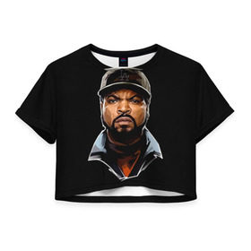Женская футболка 3D укороченная с принтом Ice Cube 1 в Санкт-Петербурге, 100% полиэстер | круглая горловина, длина футболки до линии талии, рукава с отворотами | ice cube | oshea jackson | rap | айс кьюб | гангста рэп | о’ши дже́ксон | рэп