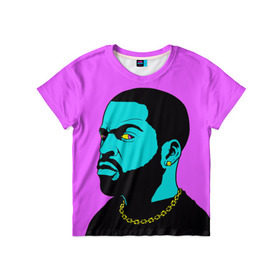 Детская футболка 3D с принтом Ice Cube 3 в Санкт-Петербурге, 100% гипоаллергенный полиэфир | прямой крой, круглый вырез горловины, длина до линии бедер, чуть спущенное плечо, ткань немного тянется | ice cube | oshea jackson | rap | айс кьюб | гангста рэп | о’ши дже́ксон | рэп