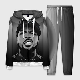 Мужской костюм 3D с принтом Ice Cube 2 в Санкт-Петербурге, 100% полиэстер | Манжеты и пояс оформлены тканевой резинкой, двухслойный капюшон со шнурком для регулировки, карманы спереди | ice cube | oshea jackson | rap | айс кьюб | гангста рэп | о’ши дже́ксон | рэп