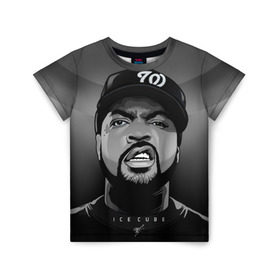 Детская футболка 3D с принтом Ice Cube 2 в Санкт-Петербурге, 100% гипоаллергенный полиэфир | прямой крой, круглый вырез горловины, длина до линии бедер, чуть спущенное плечо, ткань немного тянется | ice cube | oshea jackson | rap | айс кьюб | гангста рэп | о’ши дже́ксон | рэп