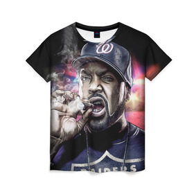 Женская футболка 3D с принтом Ice Cube 4 в Санкт-Петербурге, 100% полиэфир ( синтетическое хлопкоподобное полотно) | прямой крой, круглый вырез горловины, длина до линии бедер | ice cube | oshea jackson | rap | айс кьюб | гангста рэп | о’ши дже́ксон | рэп