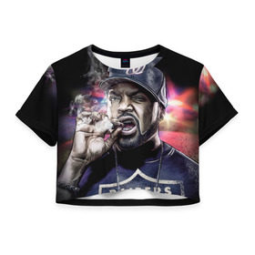 Женская футболка 3D укороченная с принтом Ice Cube 4 в Санкт-Петербурге, 100% полиэстер | круглая горловина, длина футболки до линии талии, рукава с отворотами | ice cube | oshea jackson | rap | айс кьюб | гангста рэп | о’ши дже́ксон | рэп