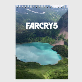 Скетчбук с принтом Far Cry 5 в Санкт-Петербурге, 100% бумага
 | 48 листов, плотность листов — 100 г/м2, плотность картонной обложки — 250 г/м2. Листы скреплены сверху удобной пружинной спиралью | Тематика изображения на принте: far cry | far cry 5 | фар край