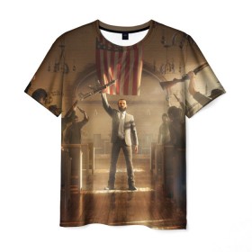 Мужская футболка 3D с принтом Gun в Санкт-Петербурге, 100% полиэфир | прямой крой, круглый вырез горловины, длина до линии бедер | Тематика изображения на принте: far cry | far cry 5 | фар край
