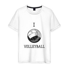 Мужская футболка хлопок с принтом My volleyball в Санкт-Петербурге, 100% хлопок | прямой крой, круглый вырез горловины, длина до линии бедер, слегка спущенное плечо. | ball | beach | game | gamer | i | love | player | volleybal | волейбол | волейболист | игра | игрок | пляжник | спорт | спортсмен