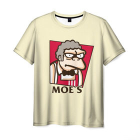 Мужская футболка 3D с принтом Моррис в Санкт-Петербурге, 100% полиэфир | прямой крой, круглый вырез горловины, длина до линии бедер | donut | homer | morris | simpson | барт | гомер | мардж | мо сизлак | моррис | пончик | симпсон | симпсоны