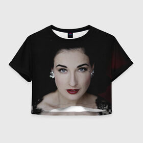 Женская футболка 3D укороченная с принтом Дита Фон Тиз в Санкт-Петербурге, 100% полиэстер | круглая горловина, длина футболки до линии талии, рукава с отворотами | женщина | звезда