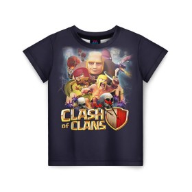 Детская футболка 3D с принтом Clash of clans 2 в Санкт-Петербурге, 100% гипоаллергенный полиэфир | прямой крой, круглый вырез горловины, длина до линии бедер, чуть спущенное плечо, ткань немного тянется | clash of clans | игры | клэш оф кланс