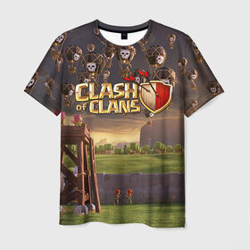 Мужская футболка 3D с принтом Clash of clans 3 в Санкт-Петербурге, 100% полиэфир | прямой крой, круглый вырез горловины, длина до линии бедер | clash of clans | игры | клэш оф кланс