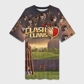 Платье-футболка 3D с принтом Clash of clans 3 в Санкт-Петербурге,  |  | clash of clans | игры | клэш оф кланс