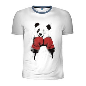 Мужская футболка 3D спортивная с принтом Панда боксер в Санкт-Петербурге, 100% полиэстер с улучшенными характеристиками | приталенный силуэт, круглая горловина, широкие плечи, сужается к линии бедра | Тематика изображения на принте: бамбук | бамбуковый медведь | бокс | боксерские | брызги | енот | животное | коала | красивый | красная книга | кунгфу | медведь | милый | мишка | очки | панда | перчатки | пот | прикол | прикольный