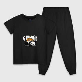 Детская пижама хлопок с принтом Зверушки спят в лесу в Санкт-Петербурге, 100% хлопок |  брюки и футболка прямого кроя, без карманов, на брюках мягкая резинка на поясе и по низу штанин
 | зайчик | заяц | милота | мишка | панда