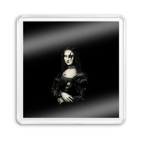 Магнит 55*55 с принтом Мона Лиза Kiss в Санкт-Петербурге, Пластик | Размер: 65*65 мм; Размер печати: 55*55 мм | джин симмонс | картина | пол стэнли | эйс фрейли