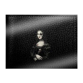 Обложка для студенческого билета с принтом Мона Лиза Kiss в Санкт-Петербурге, натуральная кожа | Размер: 11*8 см; Печать на всей внешней стороне | джин симмонс | картина | пол стэнли | эйс фрейли