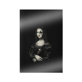 Обложка для паспорта матовая кожа с принтом Мона Лиза Kiss в Санкт-Петербурге, натуральная матовая кожа | размер 19,3 х 13,7 см; прозрачные пластиковые крепления | Тематика изображения на принте: джин симмонс | картина | пол стэнли | эйс фрейли