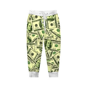 Детские брюки 3D с принтом Benjamin Franklin в Санкт-Петербурге, 100% полиэстер | манжеты по низу, эластичный пояс регулируется шнурком, по бокам два кармана без застежек, внутренняя часть кармана из мелкой сетки | 3d | benjamin franklin | америка | богатство | валюта | денежные купюры | деньги | доллар | зеленые | сша | текстуры
