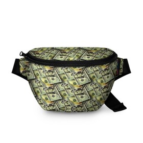 Поясная сумка 3D с принтом Деньги в Санкт-Петербурге, 100% полиэстер | плотная ткань, ремень с регулируемой длиной, внутри несколько карманов для мелочей, основное отделение и карман с обратной стороны сумки застегиваются на молнию | 3d | benjamin franklin | америка | богатство | валюта | денежные купюры | деньги | доллар | зеленые | сша | текстуры