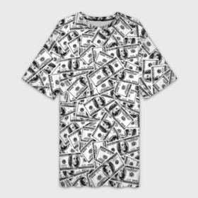 Платье-футболка 3D с принтом Benjamin Franklin в Санкт-Петербурге,  |  | 3d | benjamin franklin | америка | богатство | валюта | денежные купюры | деньги | доллар | зеленые | сша | текстуры