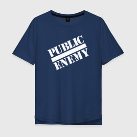 Мужская футболка хлопок Oversize с принтом Враг в Санкт-Петербурге, 100% хлопок | свободный крой, круглый ворот, “спинка” длиннее передней части | public enemy