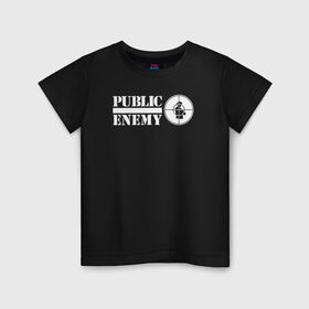 Детская футболка хлопок с принтом Паблик Энеми в Санкт-Петербурге, 100% хлопок | круглый вырез горловины, полуприлегающий силуэт, длина до линии бедер | public enemy