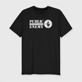 Мужская футболка премиум с принтом Паблик Энеми в Санкт-Петербурге, 92% хлопок, 8% лайкра | приталенный силуэт, круглый вырез ворота, длина до линии бедра, короткий рукав | public enemy