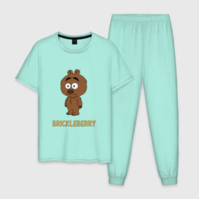 Мужская пижама хлопок с принтом Malloy (Brickleberry) в Санкт-Петербурге, 100% хлопок | брюки и футболка прямого кроя, без карманов, на брюках мягкая резинка на поясе и по низу штанин
 | brickleberry | malloy