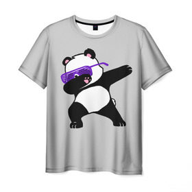 Мужская футболка 3D с принтом Panda в Санкт-Петербурге, 100% полиэфир | прямой крой, круглый вырез горловины, длина до линии бедер | panda dab | животные | панда