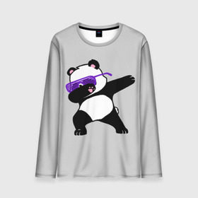 Мужской лонгслив 3D с принтом Panda в Санкт-Петербурге, 100% полиэстер | длинные рукава, круглый вырез горловины, полуприлегающий силуэт | panda dab | животные | панда