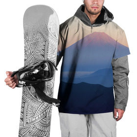 Накидка на куртку 3D с принтом Фудзияма в Санкт-Петербурге, 100% полиэстер |  | fuji | вулкан | горы | рассвет | солнце | туман | утро | япония