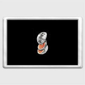 Магнит 45*70 с принтом Луна дольками в Санкт-Петербурге, Пластик | Размер: 78*52 мм; Размер печати: 70*45 | апельсин | грейпфрут | ломтики | цитрус