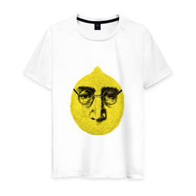 Мужская футболка хлопок с принтом John Lemon карандашем в Санкт-Петербурге, 100% хлопок | прямой крой, круглый вырез горловины, длина до линии бедер, слегка спущенное плечо. | john lennon | the beatles | битлз | джон леннон | лимон