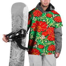 Накидка на куртку 3D с принтом Узор из цветов в Санкт-Петербурге, 100% полиэстер |  | Тематика изображения на принте: 3d | арт | астры | красные | ромашки | узор | цветы