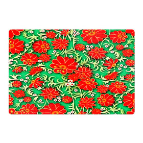 Магнитный плакат 3Х2 с принтом Узор из цветов в Санкт-Петербурге, Полимерный материал с магнитным слоем | 6 деталей размером 9*9 см | 3d | арт | астры | красные | ромашки | узор | цветы