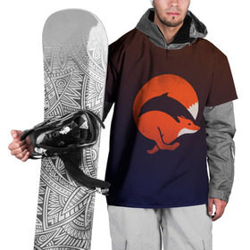 Накидка на куртку 3D с принтом Лисица и дельфин в Санкт-Петербурге, 100% полиэстер |  | fox | два в одном | животное | зверь | красивая | лис | лиса | лисенок | лисица | лисичка | мех | патрикеевна | плутовка | прикольная | природа | рисунок | рыба | рыжая | рыжий цвет | сказка | хвост | хитрая