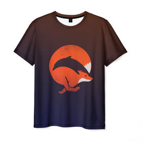 Мужская футболка 3D с принтом Лисица и дельфин в Санкт-Петербурге, 100% полиэфир | прямой крой, круглый вырез горловины, длина до линии бедер | Тематика изображения на принте: fox | два в одном | животное | зверь | красивая | лис | лиса | лисенок | лисица | лисичка | мех | патрикеевна | плутовка | прикольная | природа | рисунок | рыба | рыжая | рыжий цвет | сказка | хвост | хитрая