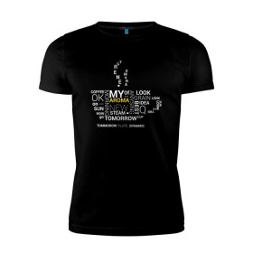Мужская футболка премиум с принтом Aroma coffee в Санкт-Петербурге, 92% хлопок, 8% лайкра | приталенный силуэт, круглый вырез ворота, длина до линии бедра, короткий рукав | минимализм | надпись | черно белая