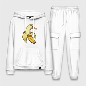 Мужской костюм хлопок с толстовкой с принтом утка банан в Санкт-Петербурге,  |  | banana | duck | meme | банан | мем | утка