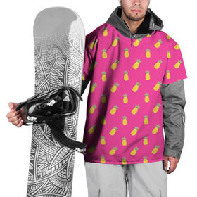 Накидка на куртку 3D с принтом Ананасы в Санкт-Петербурге, 100% полиэстер |  | акварель | ананас | арт | лето | орнамент | паттерн | розовый | тропики | узор | фрукт | фрукты