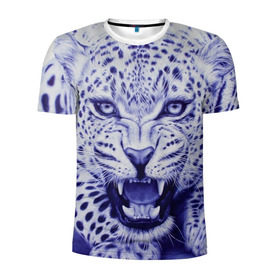 Мужская футболка 3D спортивная с принтом Леопард в Санкт-Петербурге, 100% полиэстер с улучшенными характеристиками | приталенный силуэт, круглая горловина, широкие плечи, сужается к линии бедра | арт | гепард | дикая кошка | зверь | искусство | кошка | леопард | хищник