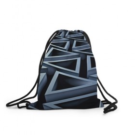 Рюкзак-мешок 3D с принтом Треугольники в Санкт-Петербурге, 100% полиэстер | плотность ткани — 200 г/м2, размер — 35 х 45 см; лямки — толстые шнурки, застежка на шнуровке, без карманов и подкладки | Тематика изображения на принте: 