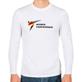 Мужской лонгслив хлопок с принтом World Taekwondo logo в Санкт-Петербурге, 100% хлопок |  | world taekwondo | wt | логотип | тхэквондо