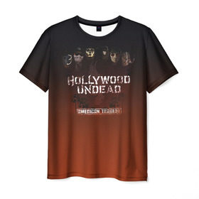 Мужская футболка 3D с принтом Hollywood Undead 2 в Санкт-Петербурге, 100% полиэфир | прямой крой, круглый вырез горловины, длина до линии бедер | hollywood undead | голливудская нежить