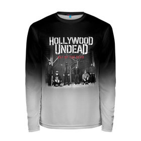 Мужской лонгслив 3D с принтом Hollywood Undead 3 в Санкт-Петербурге, 100% полиэстер | длинные рукава, круглый вырез горловины, полуприлегающий силуэт | Тематика изображения на принте: hollywood undead | голливудская нежить