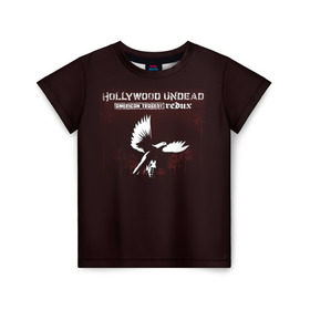 Детская футболка 3D с принтом Hollywood Undead 6 в Санкт-Петербурге, 100% гипоаллергенный полиэфир | прямой крой, круглый вырез горловины, длина до линии бедер, чуть спущенное плечо, ткань немного тянется | Тематика изображения на принте: 