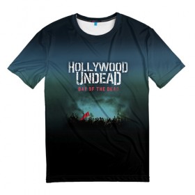 Мужская футболка 3D с принтом Hollywood Undead 9 в Санкт-Петербурге, 100% полиэфир | прямой крой, круглый вырез горловины, длина до линии бедер | Тематика изображения на принте: hollywood undead | голливудская нежить