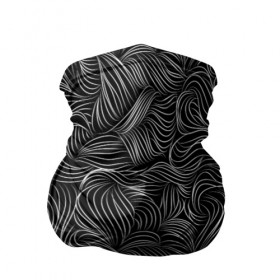 Бандана-труба 3D с принтом Черные Волны в Санкт-Петербурге, 100% полиэстер, ткань с особыми свойствами — Activecool | плотность 150‒180 г/м2; хорошо тянется, но сохраняет форму | абстракция | вензель | волосы | геометрия | графика | завитки | искусство | карандаш | линии | листья | метель | плавный | рисование | стиль | тонкий | узор | цветы | черно белый | чертеж | щупальца